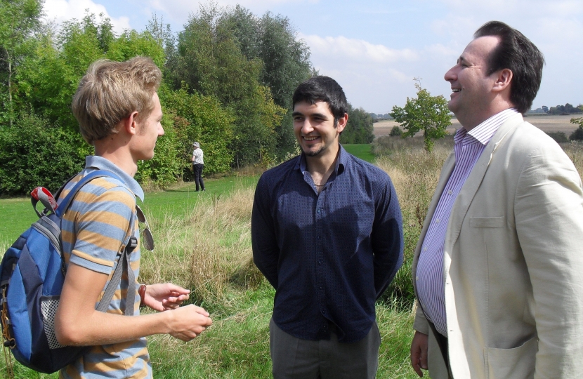 Simon and Adil at the Country Park talking to local resident 